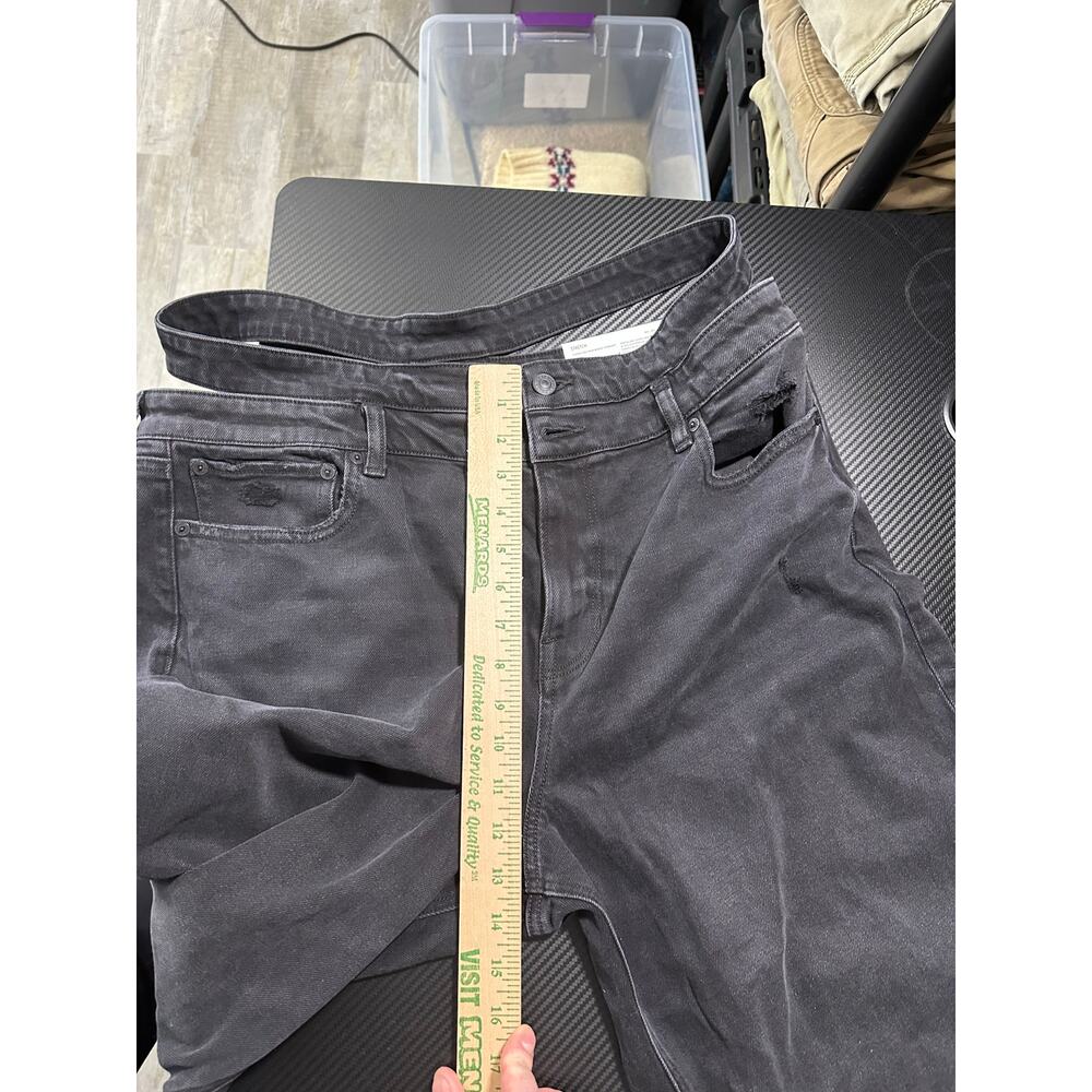 American Eagle Super High Rise Baggy Straight Cut Out Jeans Black Size 16 Long - Picture 6 of 16